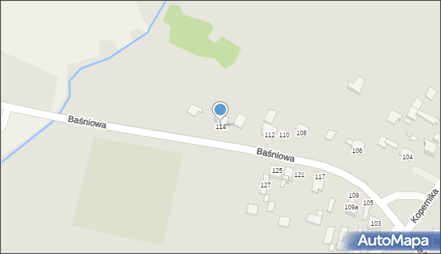 Poręba, Baśniowa, 114, mapa Poręba