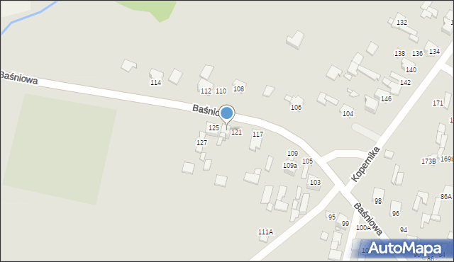 Poręba, Baśniowa, 123, mapa Poręba