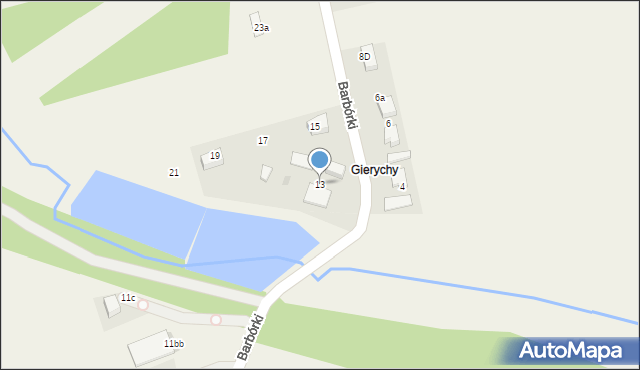 Poręba, Barbórki, 13, mapa Poręba