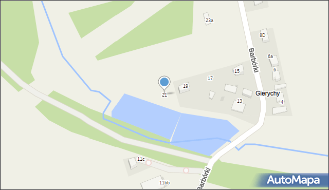 Poręba, Barbórki, 21, mapa Poręba