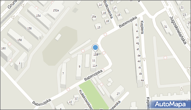 Poznań, Babimojska, 11B, mapa Poznania