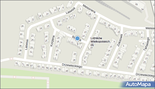 Poznań, Bajana Jerzego, 5, mapa Poznania