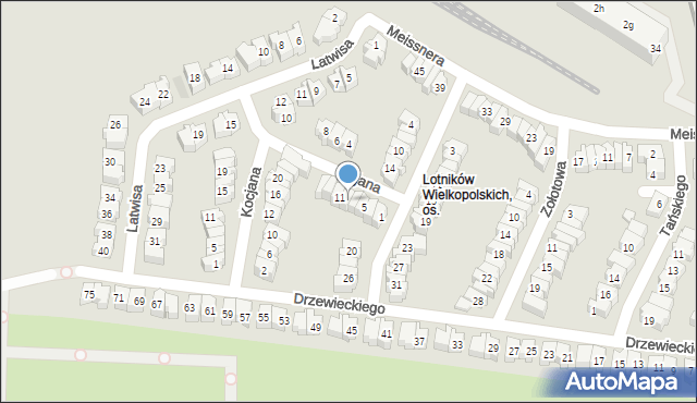 Poznań, Bajana Jerzego, 9, mapa Poznania