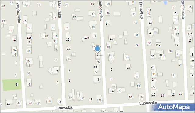 Poznań, Bartoszycka, 7, mapa Poznania