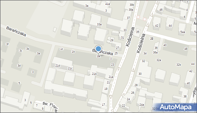 Poznań, Barańczaka Stanisława, 1a, mapa Poznania