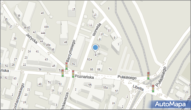 Poznań, Barzyńskiego Michała, 4, mapa Poznania