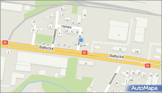 Poznań, Bałtycka, 31, mapa Poznania