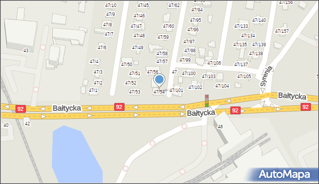 Poznań, Bałtycka, 47/54, mapa Poznania