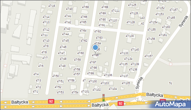 Poznań, Bałtycka, 47/96, mapa Poznania