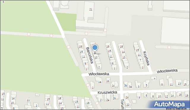 Poznań, Barcińska, 12, mapa Poznania