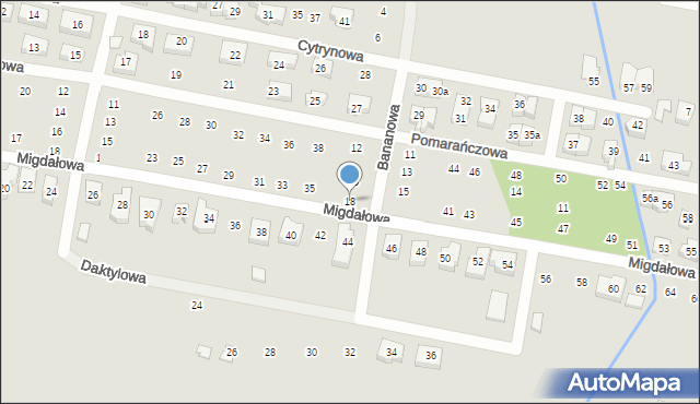 Poznań, Bananowa, 18, mapa Poznania