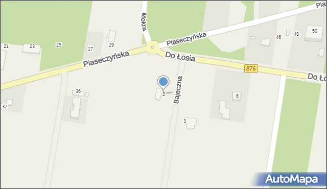 Prace Duże, Bajeczna, 2, mapa Prace Duże
