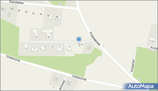 Prądki, Baśniowa, 3, mapa Prądki