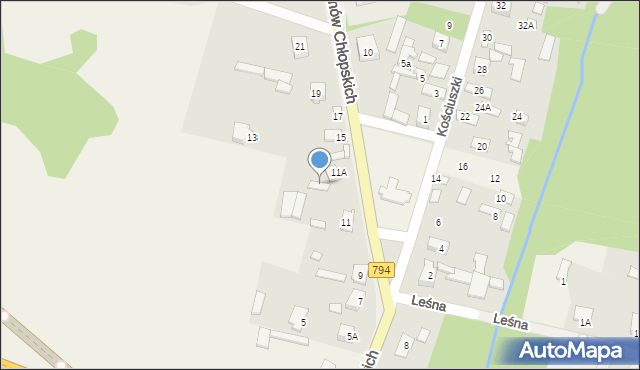 Pradła, Batalionów Chłopskich, 13A, mapa Pradła