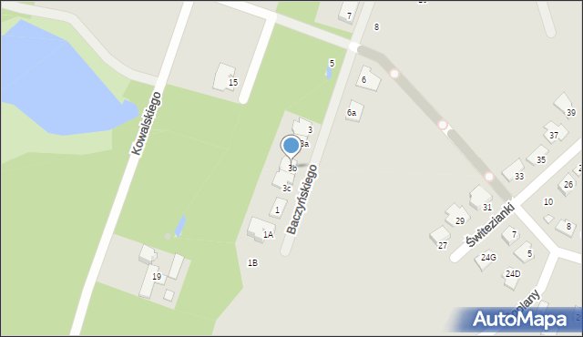 Pruszków, Baczyńskiego Krzysztofa Kamila, 3b, mapa Pruszków