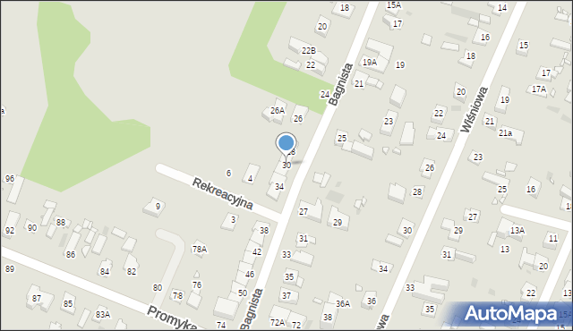 Pruszków, Bagnista, 30, mapa Pruszków