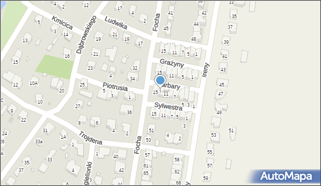 Pruszków, Barbary, 13, mapa Pruszków