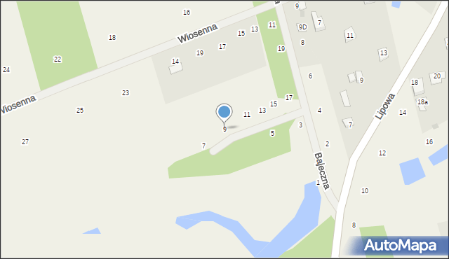 Pruszyn-Pieńki, Bajeczna, 9, mapa Pruszyn-Pieńki