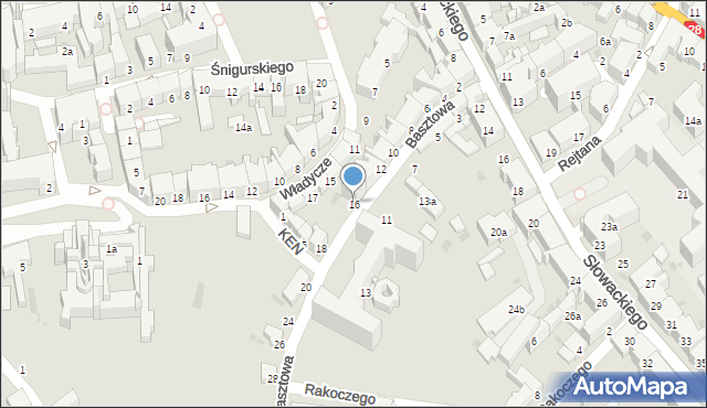 Przemyśl, Basztowa, 16, mapa Przemyśla