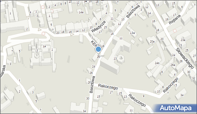 Przemyśl, Basztowa, 20, mapa Przemyśla