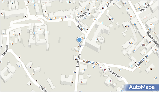 Przemyśl, Basztowa, 24, mapa Przemyśla