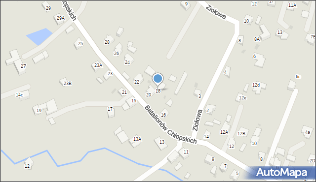 Pszczyna, Batalionów Chłopskich, 18, mapa Pszczyny