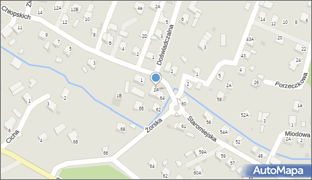 Pszczyna, Batalionów Chłopskich, 1A, mapa Pszczyny