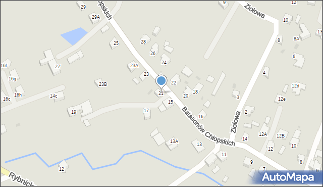 Pszczyna, Batalionów Chłopskich, 21, mapa Pszczyny