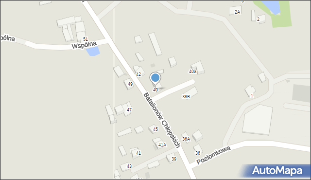 Pszczyna, Batalionów Chłopskich, 40, mapa Pszczyny