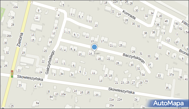 Puławy, Baczyńskiego Krzysztofa Kamila, 16, mapa Puław