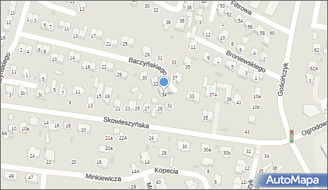 Puławy, Baczyńskiego Krzysztofa Kamila, 34, mapa Puław