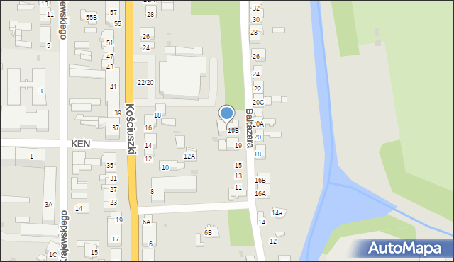 Pułtusk, Baltazara, 19c, mapa Pułtusk