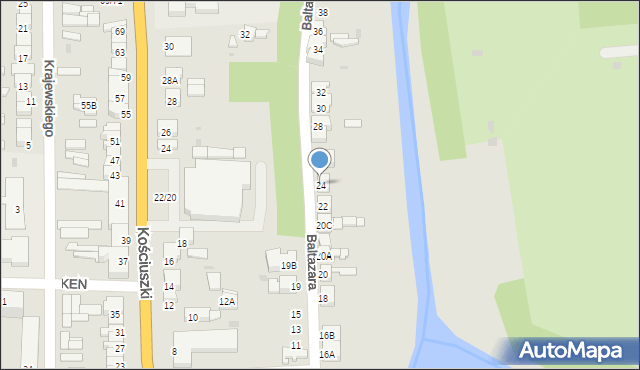 Pułtusk, Baltazara, 24, mapa Pułtusk