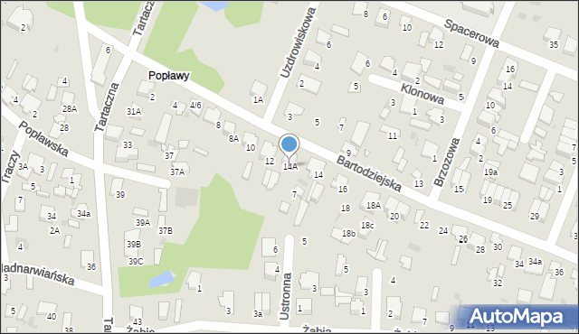 Pułtusk, Bartodziejska, 14A, mapa Pułtusk