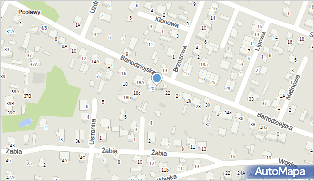 Pułtusk, Bartodziejska, 20A, mapa Pułtusk
