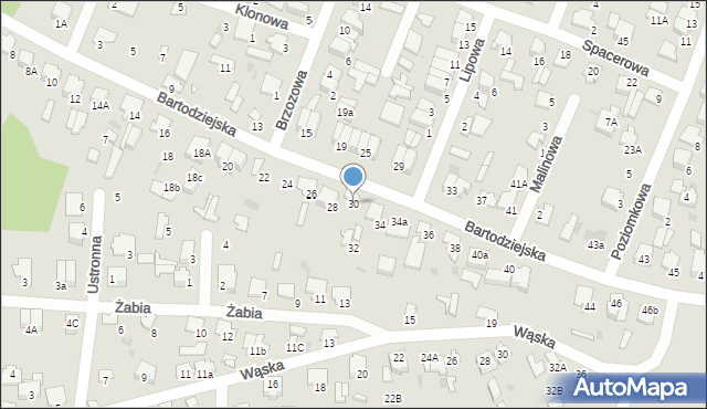 Pułtusk, Bartodziejska, 30, mapa Pułtusk