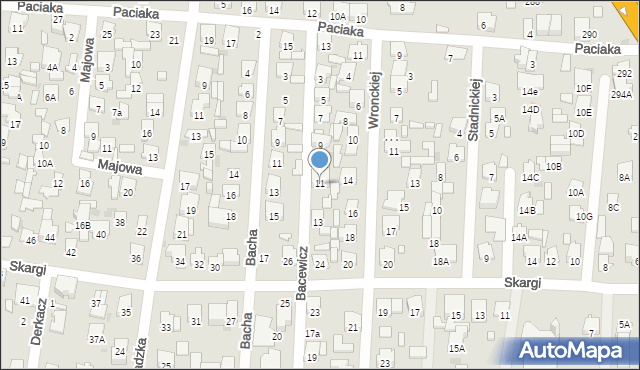 Radom, Bacewicz Grażyny, 11, mapa Radomia