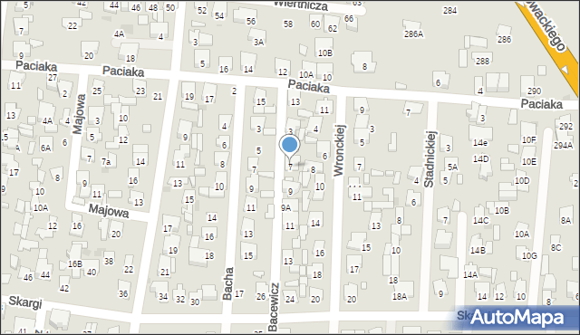 Radom, Bacewicz Grażyny, 7, mapa Radomia