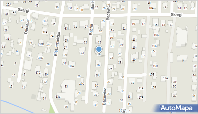 Radom, Bacha Jana Sebastiana, 27, mapa Radomia