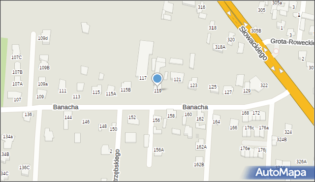 Radom, Banacha Stefana, 119, mapa Radomia
