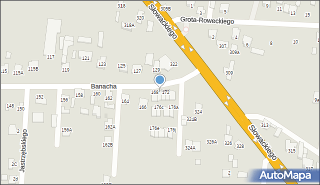 Radom, Banacha Stefana, 170, mapa Radomia