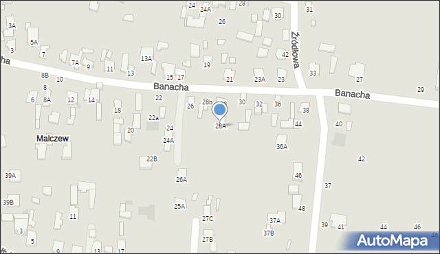 Radom, Banacha Stefana, 28A, mapa Radomia