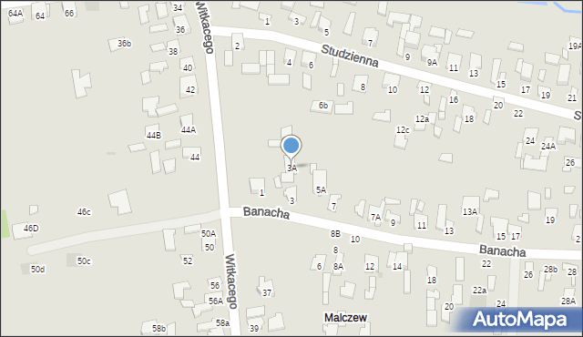 Radom, Banacha Stefana, 3A, mapa Radomia