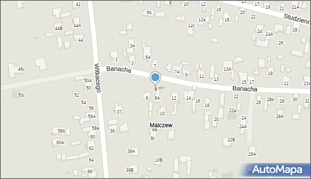 Radom, Banacha Stefana, 8, mapa Radomia