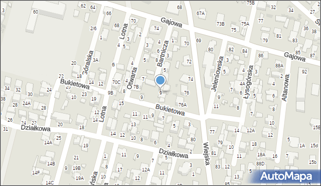 Radom, Bartnicza, 9, mapa Radomia