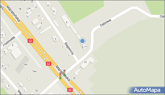 Radom, Bagienna, 4, mapa Radomia