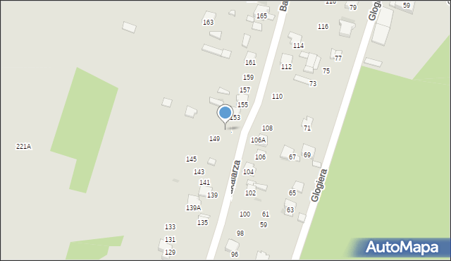 Radom, Bakalarza Edmunda, 151, mapa Radomia