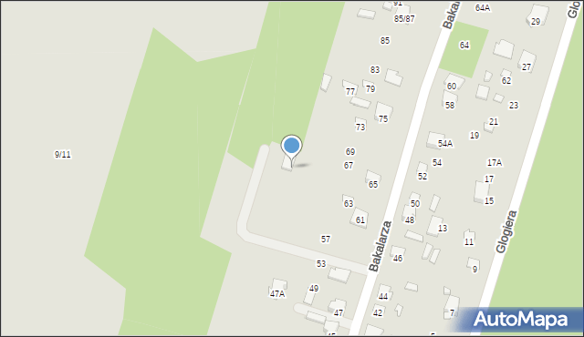 Radom, Bakalarza Edmunda, 51za, mapa Radomia