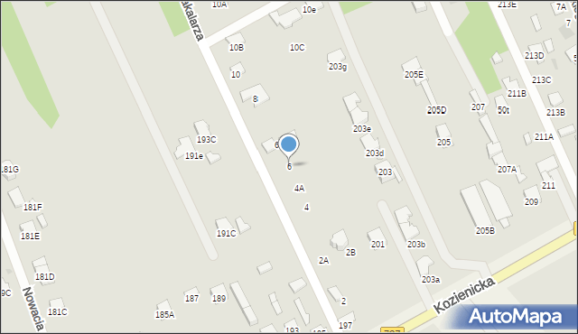 Radom, Bakalarza Edmunda, 6, mapa Radomia