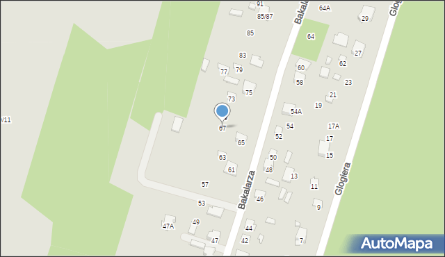 Radom, Bakalarza Edmunda, 67, mapa Radomia